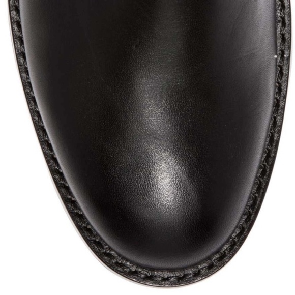 NWT COLE HAAN Women’s Tall Black Leather Stretch Business Casual Preppy Boots 5 - Picture 8 of 13